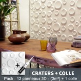 Pack Panneau Mural 3d Craters + colle