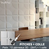 Pack Panneau Mural 3d Pitches + colle