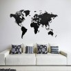 Carte du Monde Deco Murale Mappemonde 130X78cm Noir