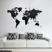 Carte du Monde Murale Noire