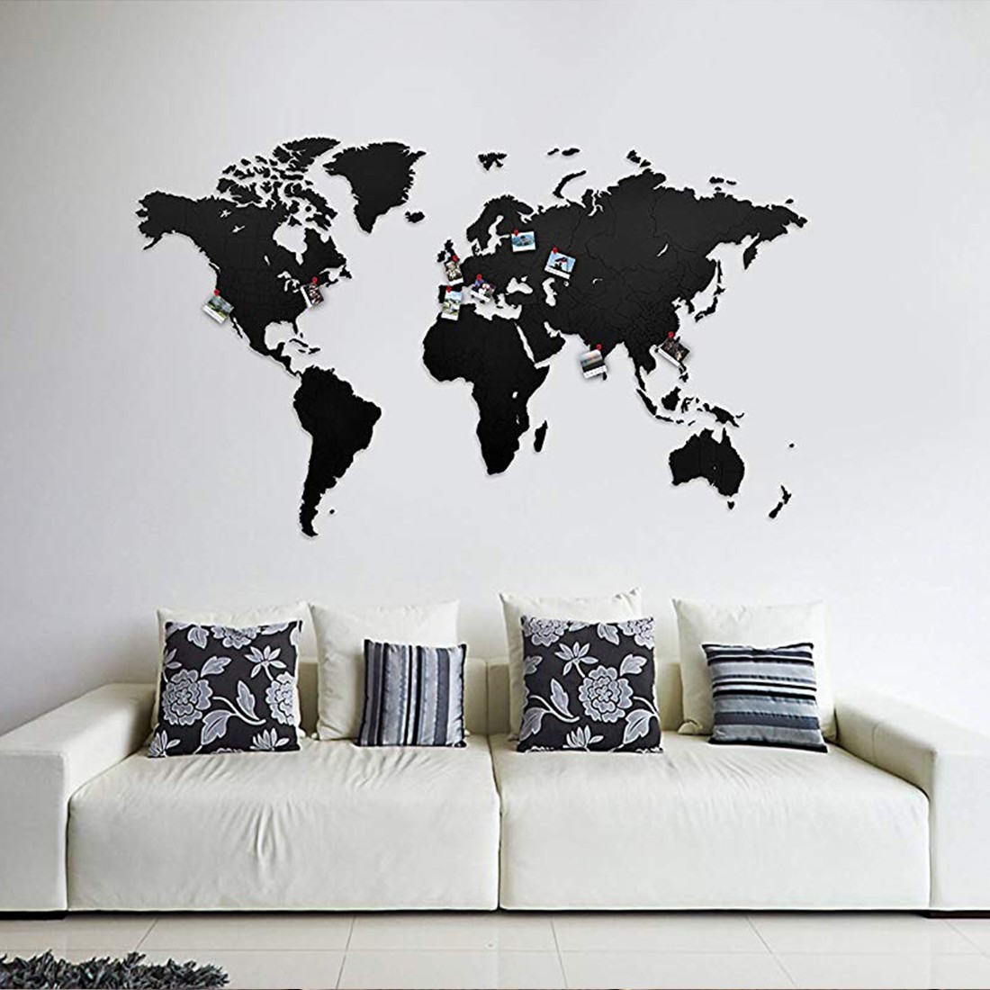 déco carte du monde Carte Du Monde Murale En Bois Map Monde En Relief Noir déco carte du monde