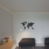 Carte du Monde Murale Noire