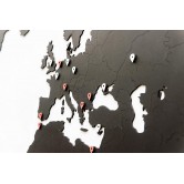 Carte du Monde 3D en Bois Noir