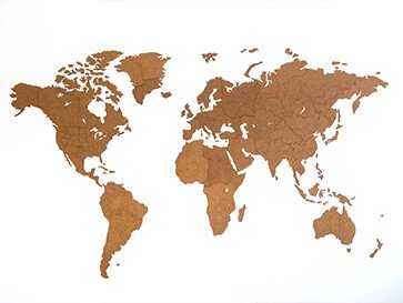 carte du monde en liege