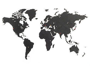 carte du monde noir et blanc
